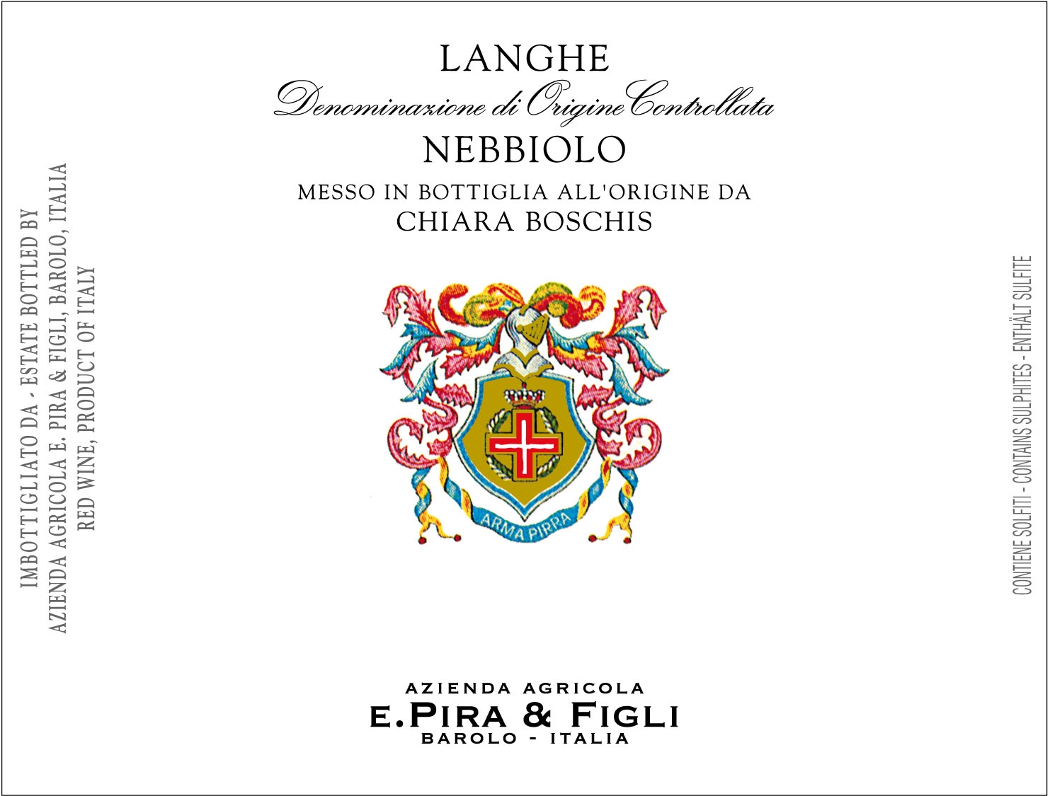Etichetta Langhe Nebbiolo Chiara Boschis